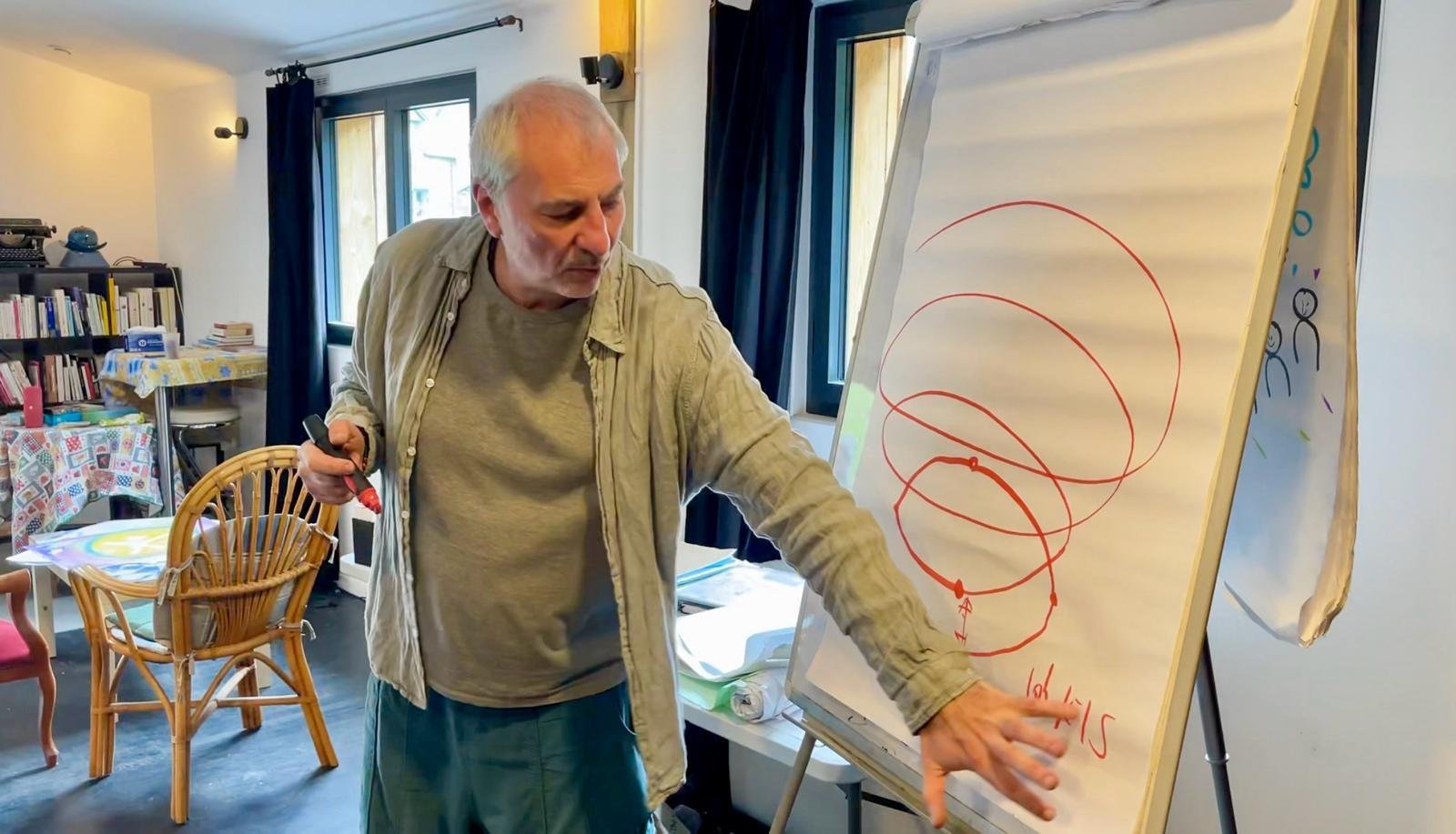 Kristof Morin transmet au paperboard.